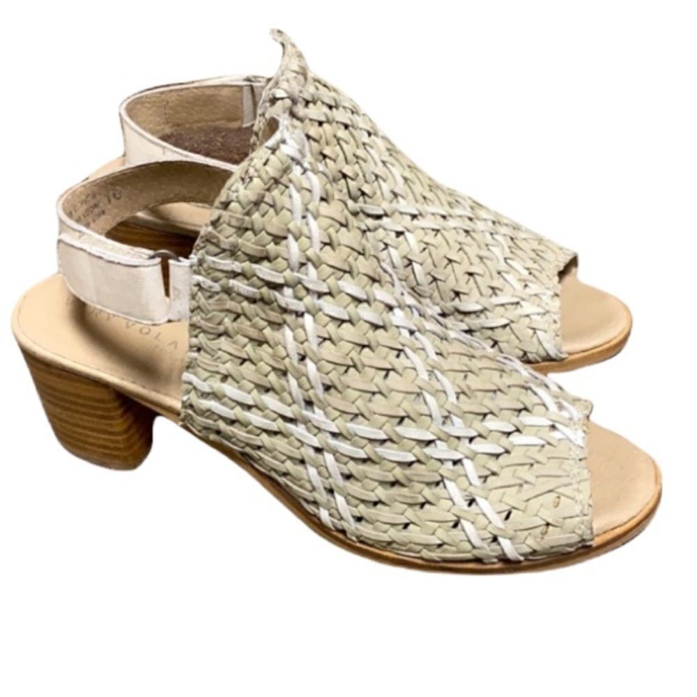 Very Volatile Cream Sling Back Peep Toe Bootie Sandal Size  10
